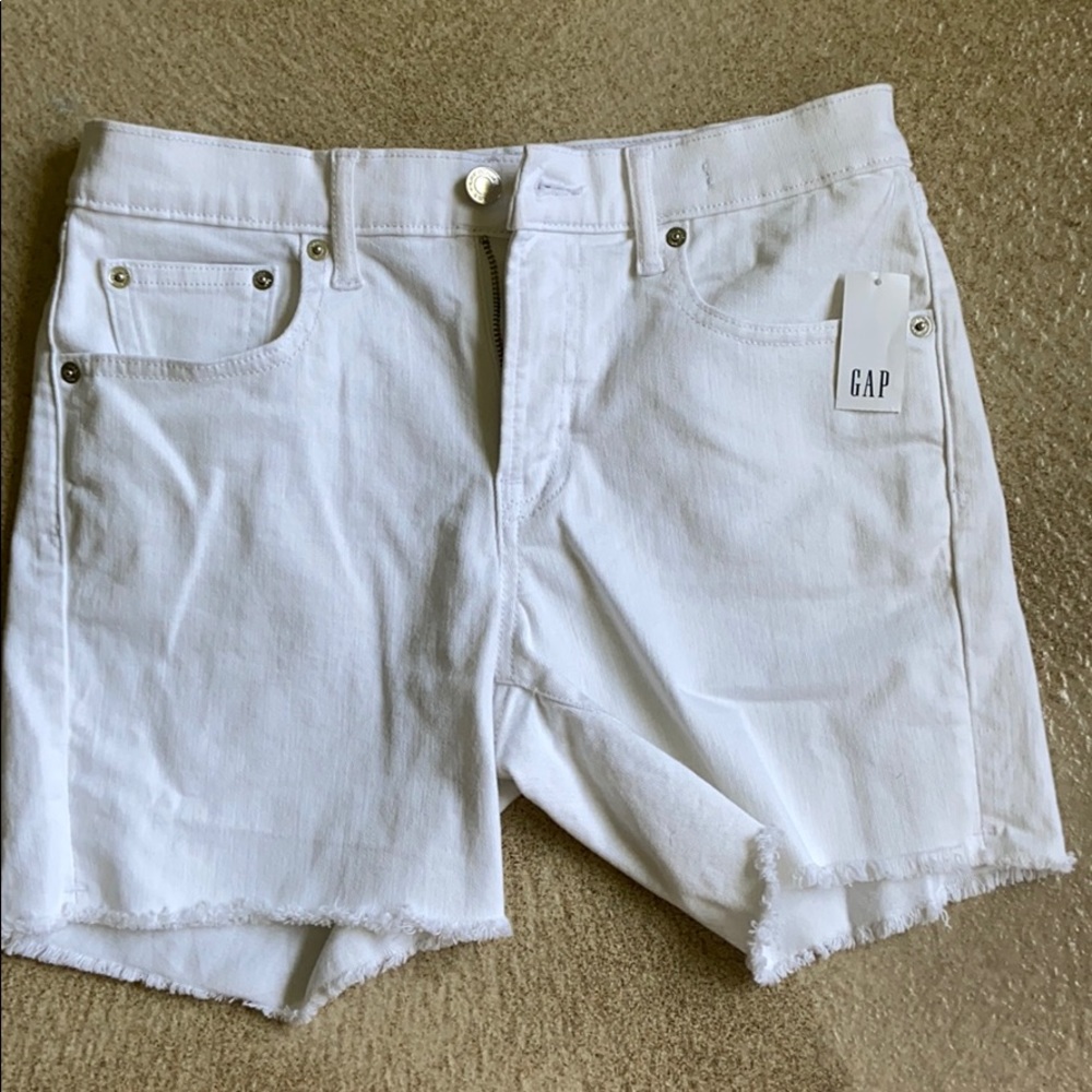 White denim shorts